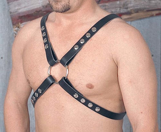 Unisex Double Ring Leather Harness #UM101HK