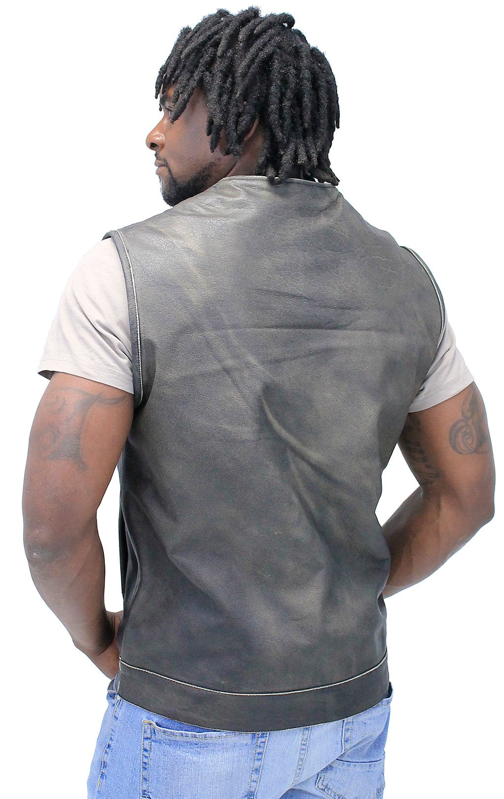 Collarless Vintage Club Vest w/Concealed Pockets #VMA74101GN (M-2X)