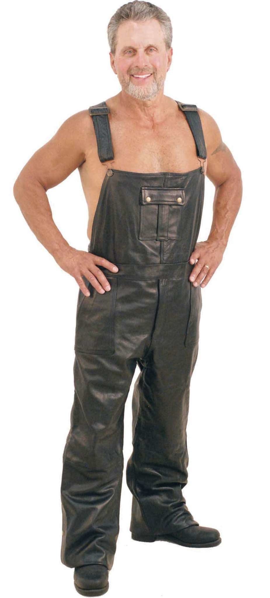 Premium Leather Bib Overalls w/Snap Pockets #MP5812ZK