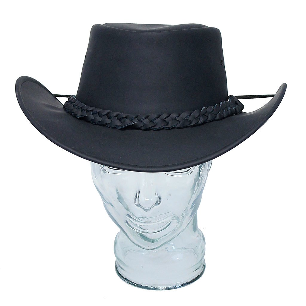 Black Waterproof Cowboy Hat with Braid Hatband #H1240BK