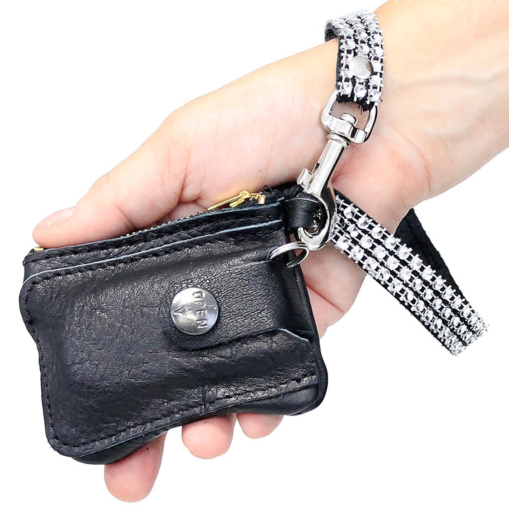 Leather Key Fob Case w/Crystal Wrist Strap #AC22063XZC