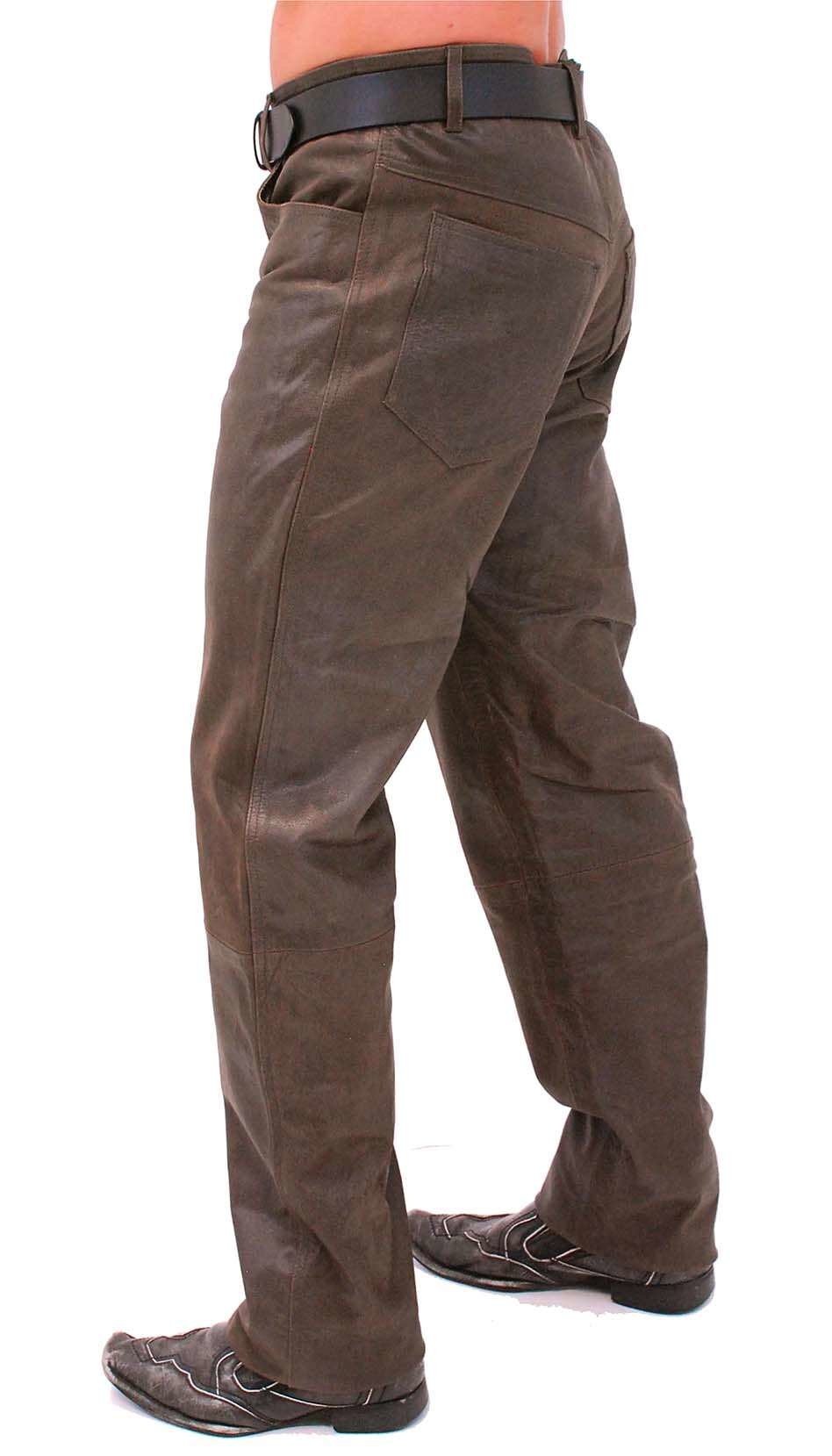 Rich Brown Leather Pants #MP754N