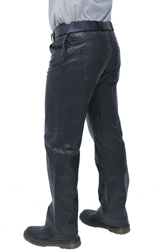 Top Side Lace Leather Pants for Men #MP804LK (28-40)