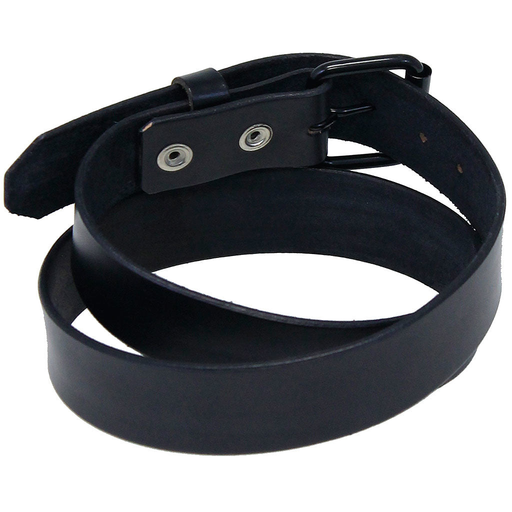 8-9 oz Heavy Black Leather Belt With Removable Buckle - #BT1979K