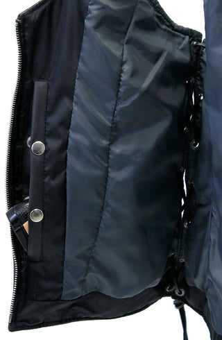 Vintage Gray Women's Dual Concealed Pocket  Side Lace Zip Vest #VLA801GLG