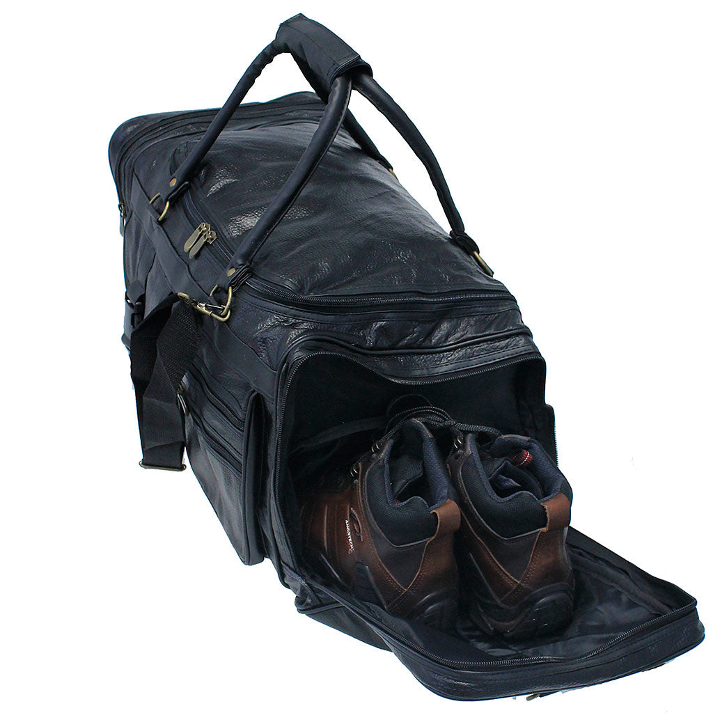 (d) Extra Large Patch Leather Duffel Bag #P1533PK