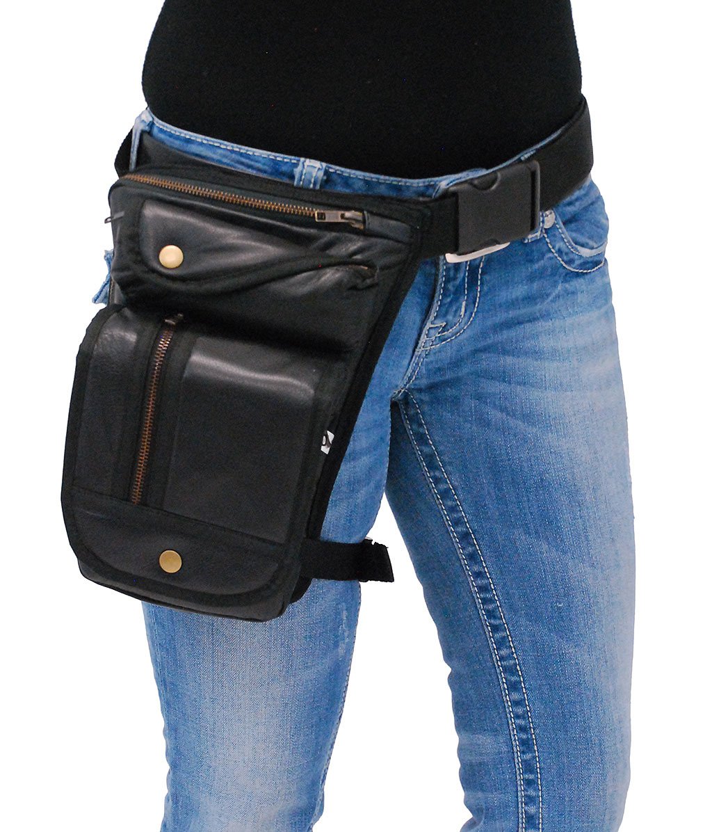 Oversized Zipper Concealed Pocket Thigh Bag w/Holster #TB9799GK