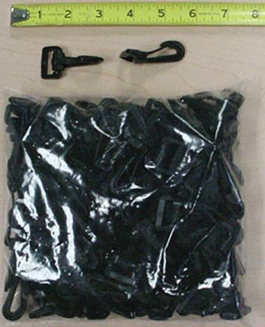 100 pcs 3/4'' Snap Clip Hook Black Plastic #ZHOOK3087K