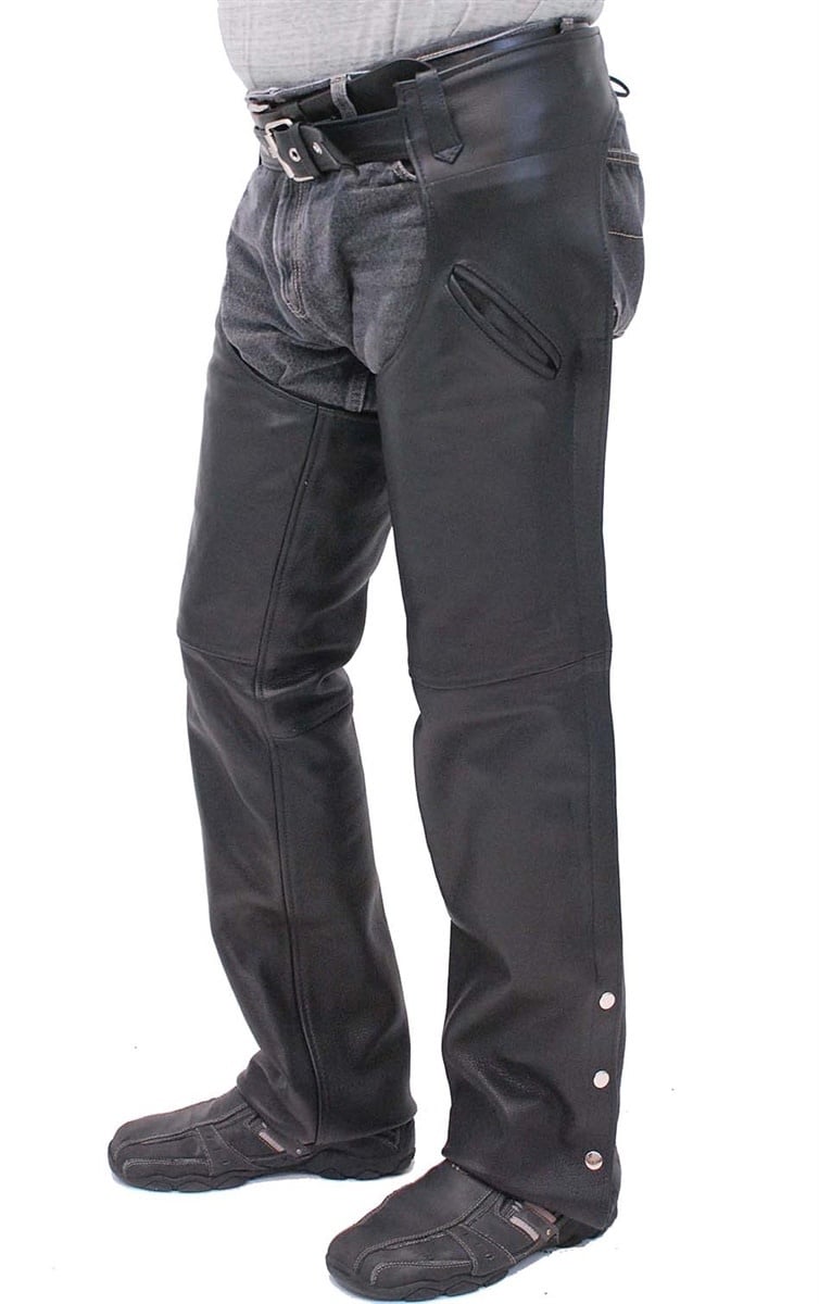 Premium Buffalo Leather Chaps w/Slash Pockets #C7102PK (2X-5X)