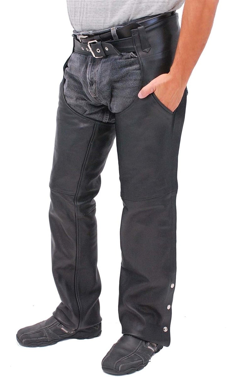 Premium Buffalo Leather Chaps w/Slash Pockets #C7102PK (2X-5X)