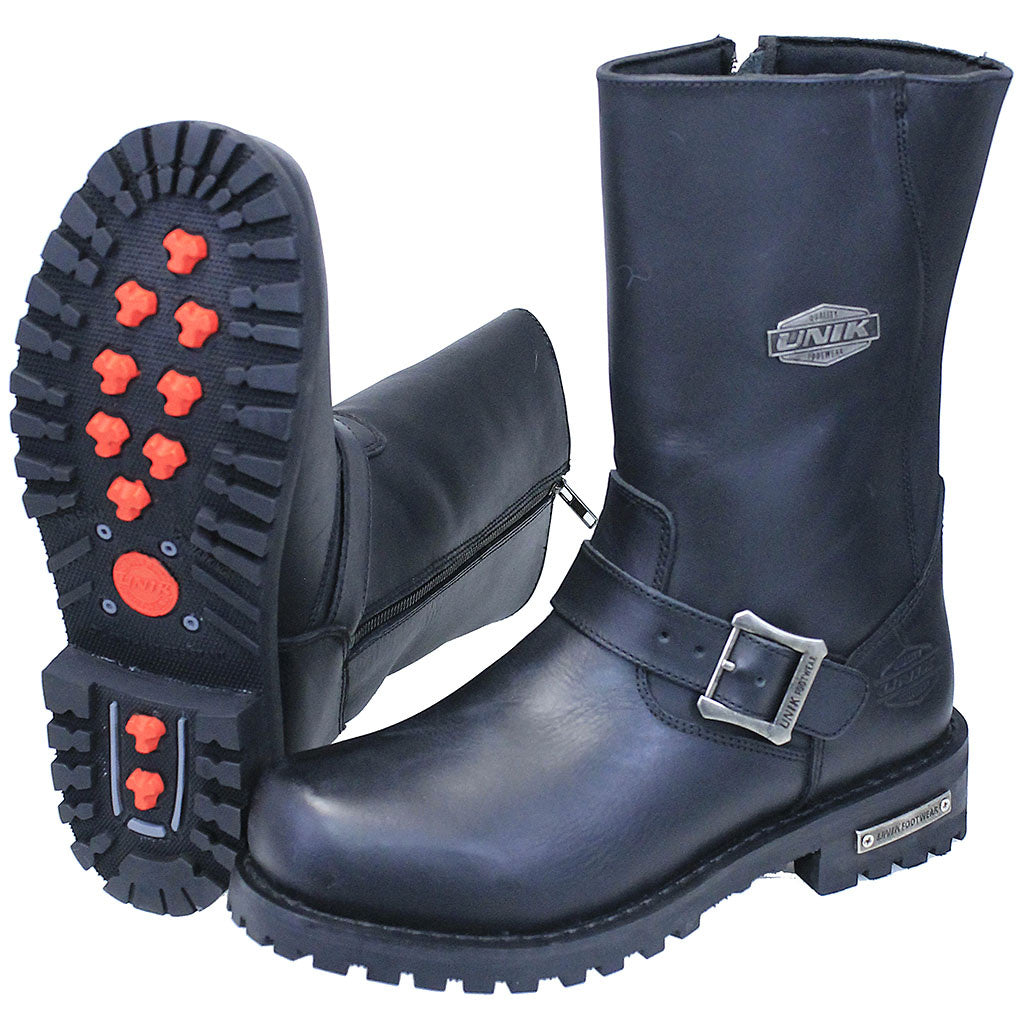 Men's Zipper Engineer Leather Boots #BM10001ZDK