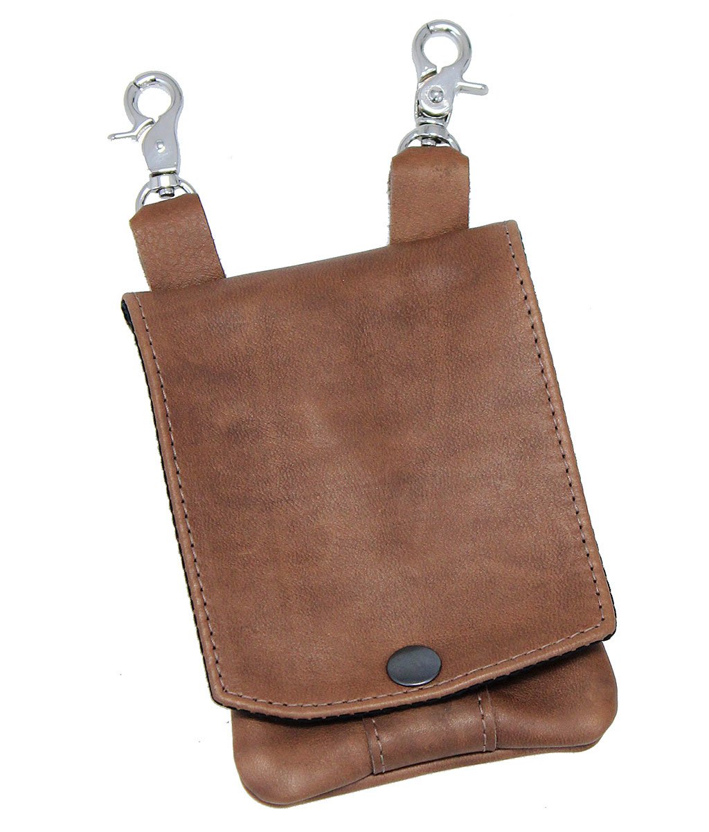 Brown Leather Cell Phone Case - Adjustable Clip-On #PKK18091N