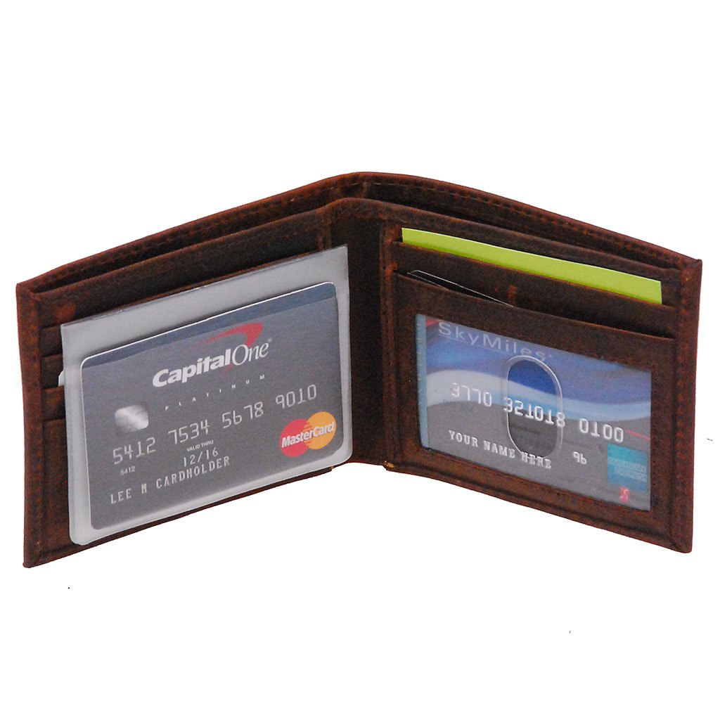 Vintage Brown Bifold RFID Wallet w/Photo Insert #WM13011NID – Jamin ...