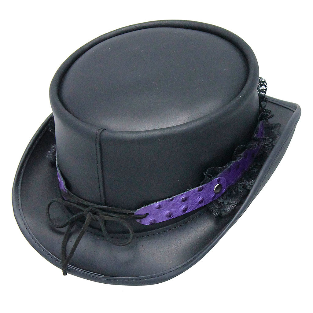 Purple Ostrich Leather and Lace Hatband #HB-LACEPU