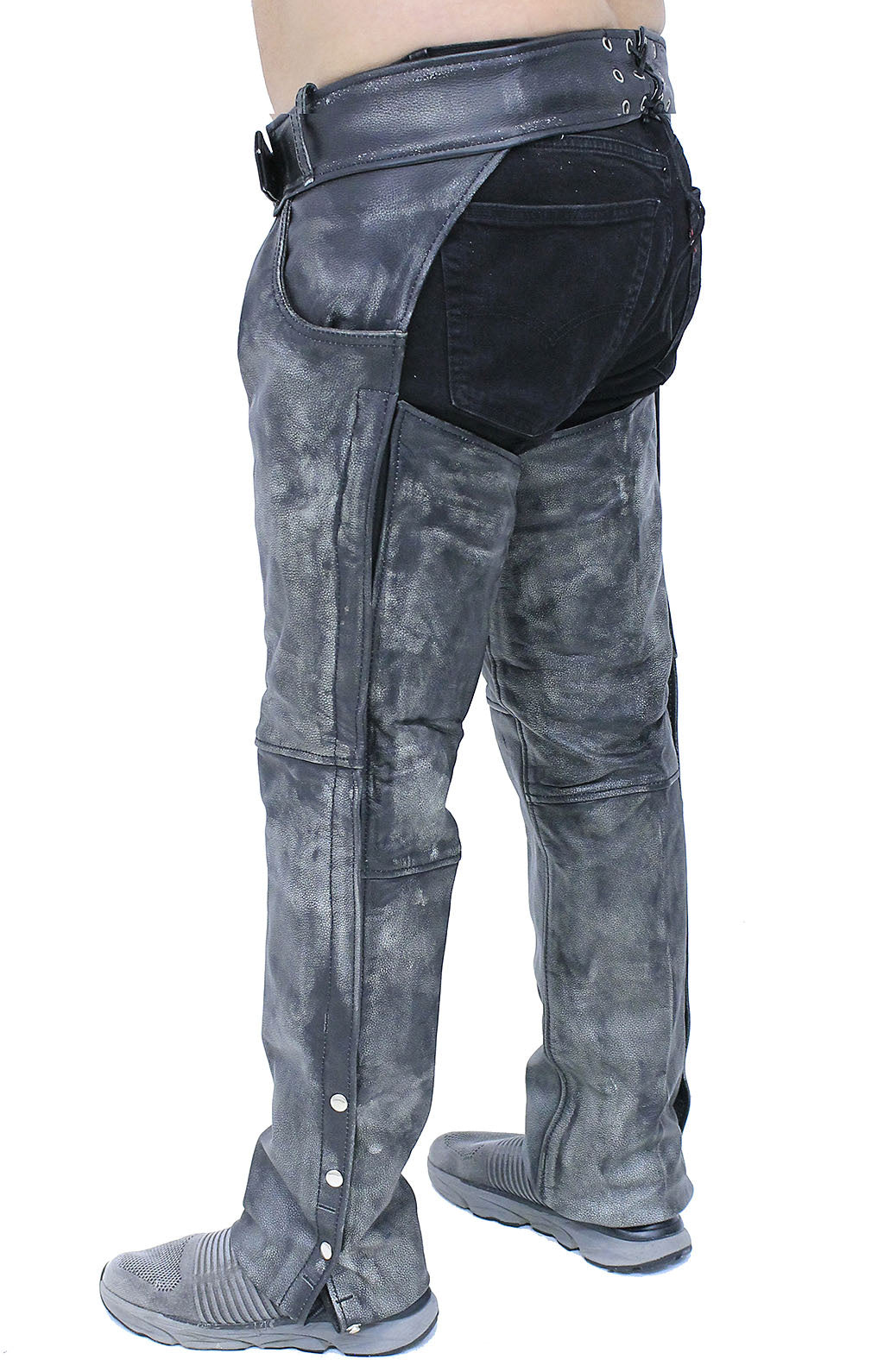 Premium Heavy Gray Vintage Deep Pocket Chaps #CA7203PGY