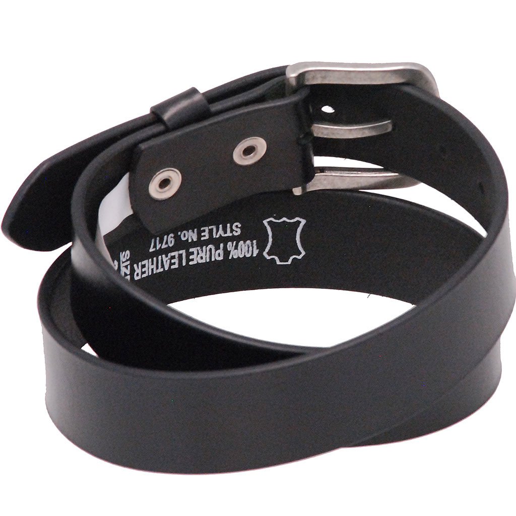 Heavy Veg-Tan Black Leather Belt #BT97170K