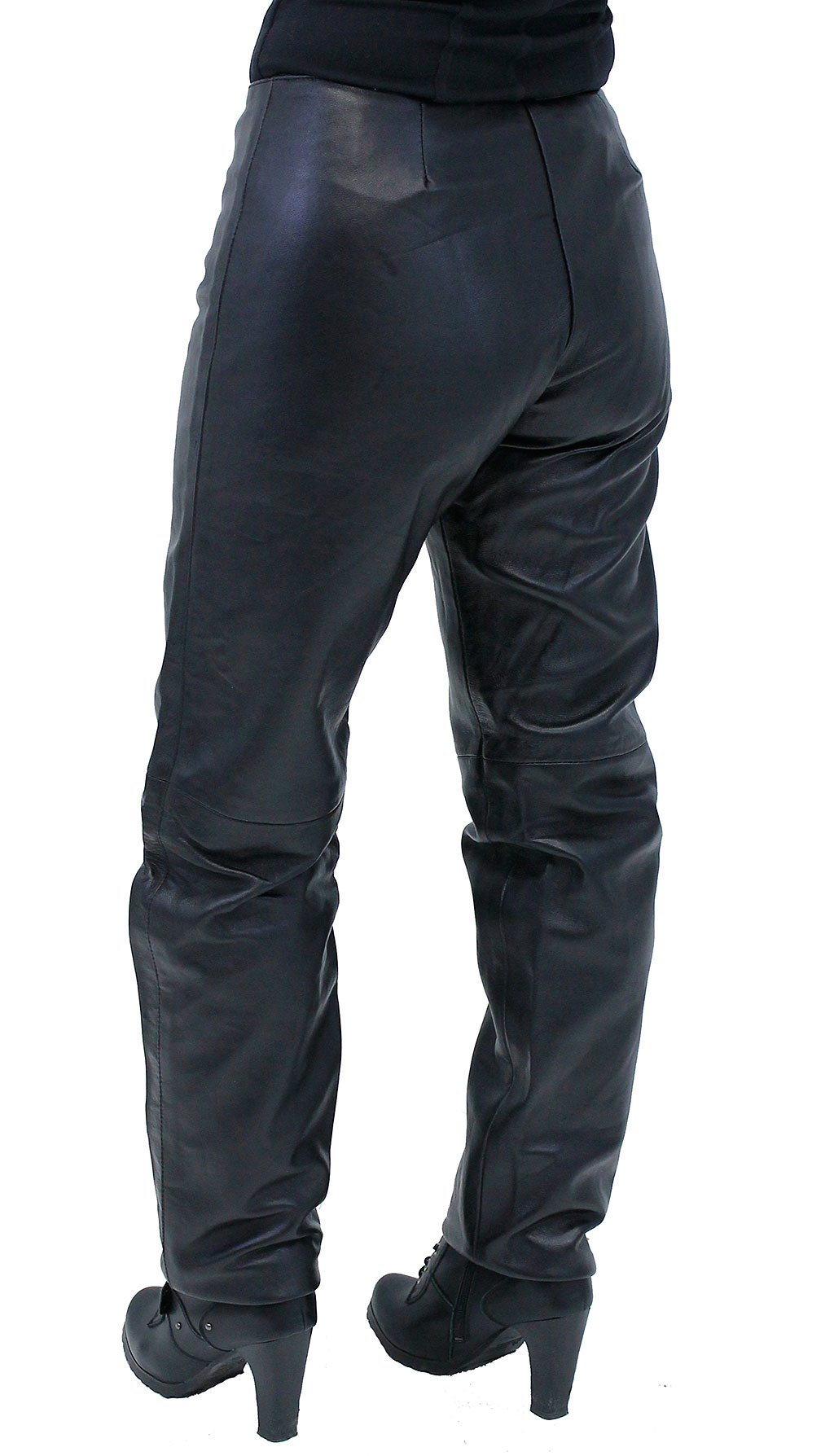 Double Snap Ladies Lambskin Leather Pants #LP3213K