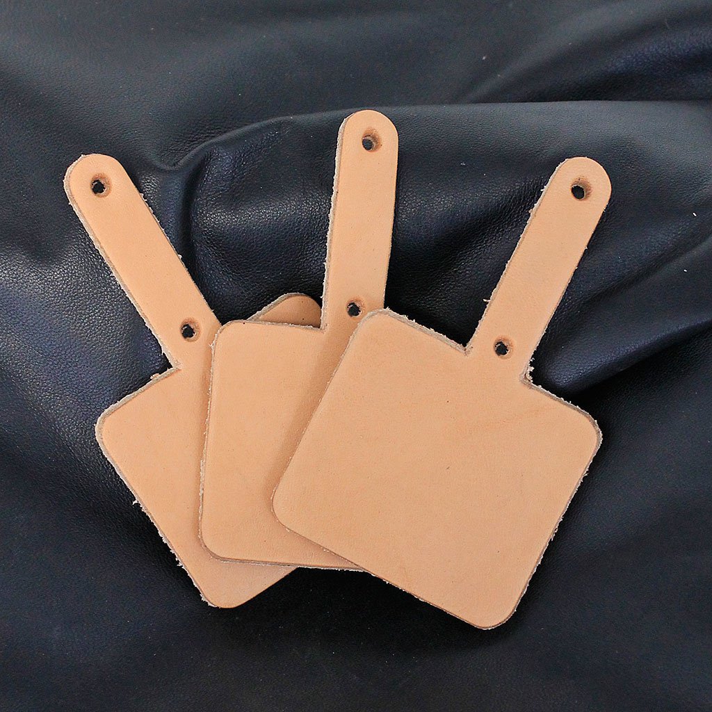 Square Shaped 8 oz Rawhide Leather Key Fob Blanks #ZKF2207BOX