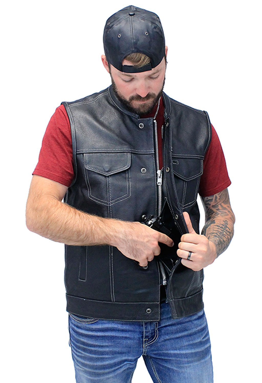 Concealed Pocket USA Flag Club Vest w/Easy Access Pocket #VM6665GFK