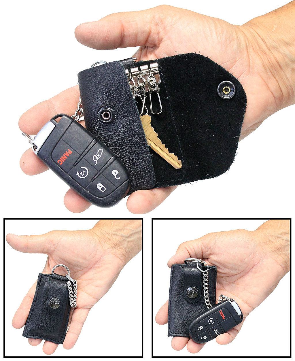 Leather Key Fob Snap Key Case #AC22051DK