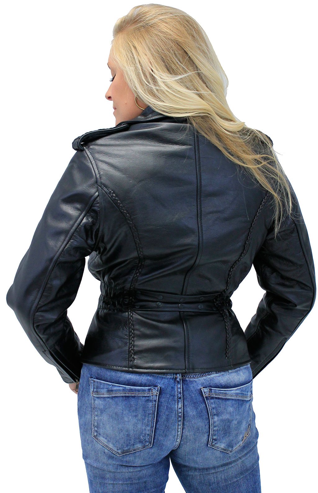 Jamin' Antique Road Angel Leather Motorcycle Jacket #LA265Z (6-12)