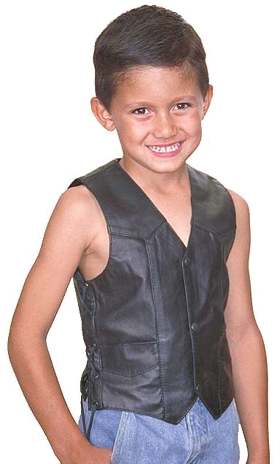 Childrens Side Lace Leather Vest #KV473LK (XL-5X)