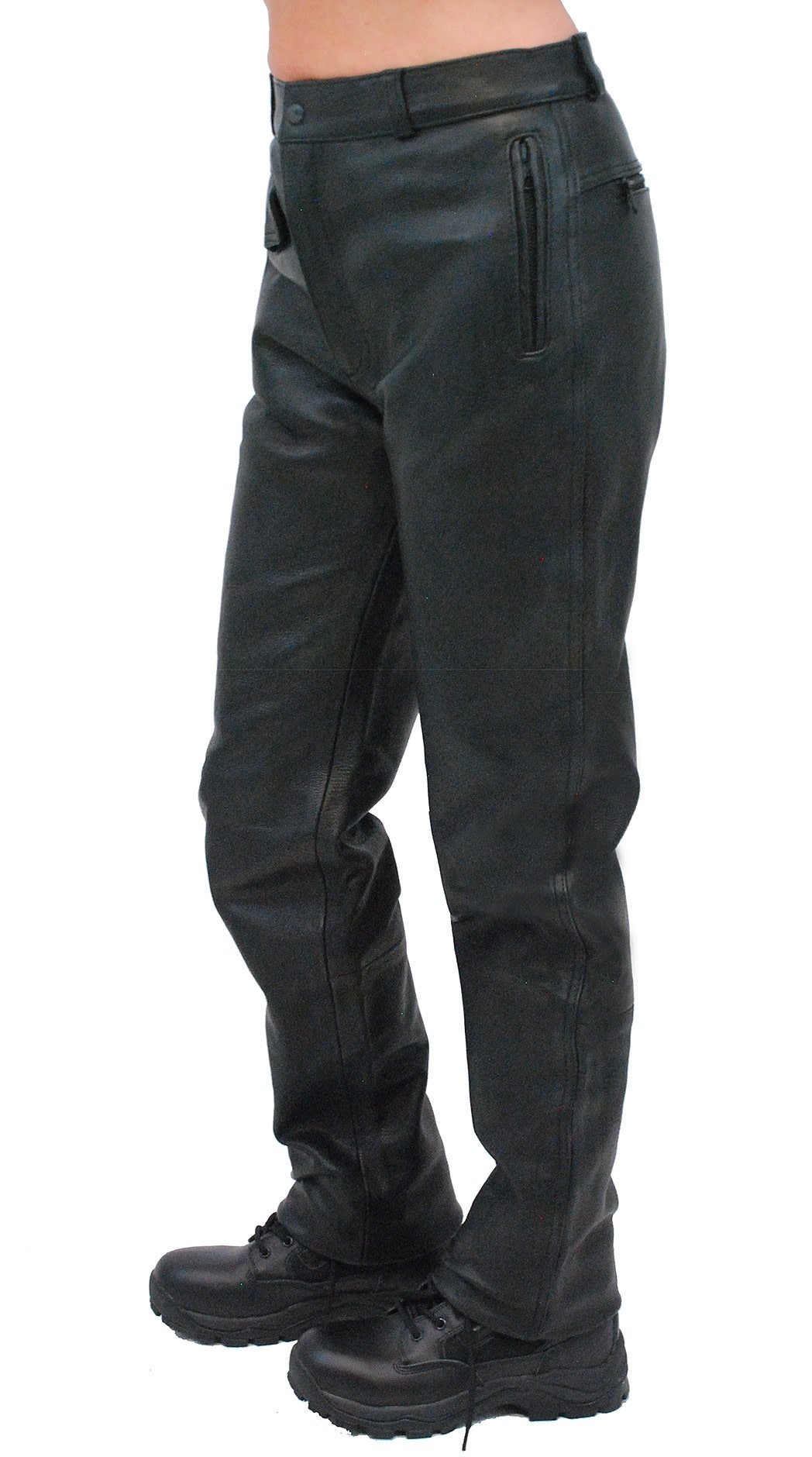 Heavy Women's Genuine Buffalo Leather Motorcycle Pants #LP375K (4-14)