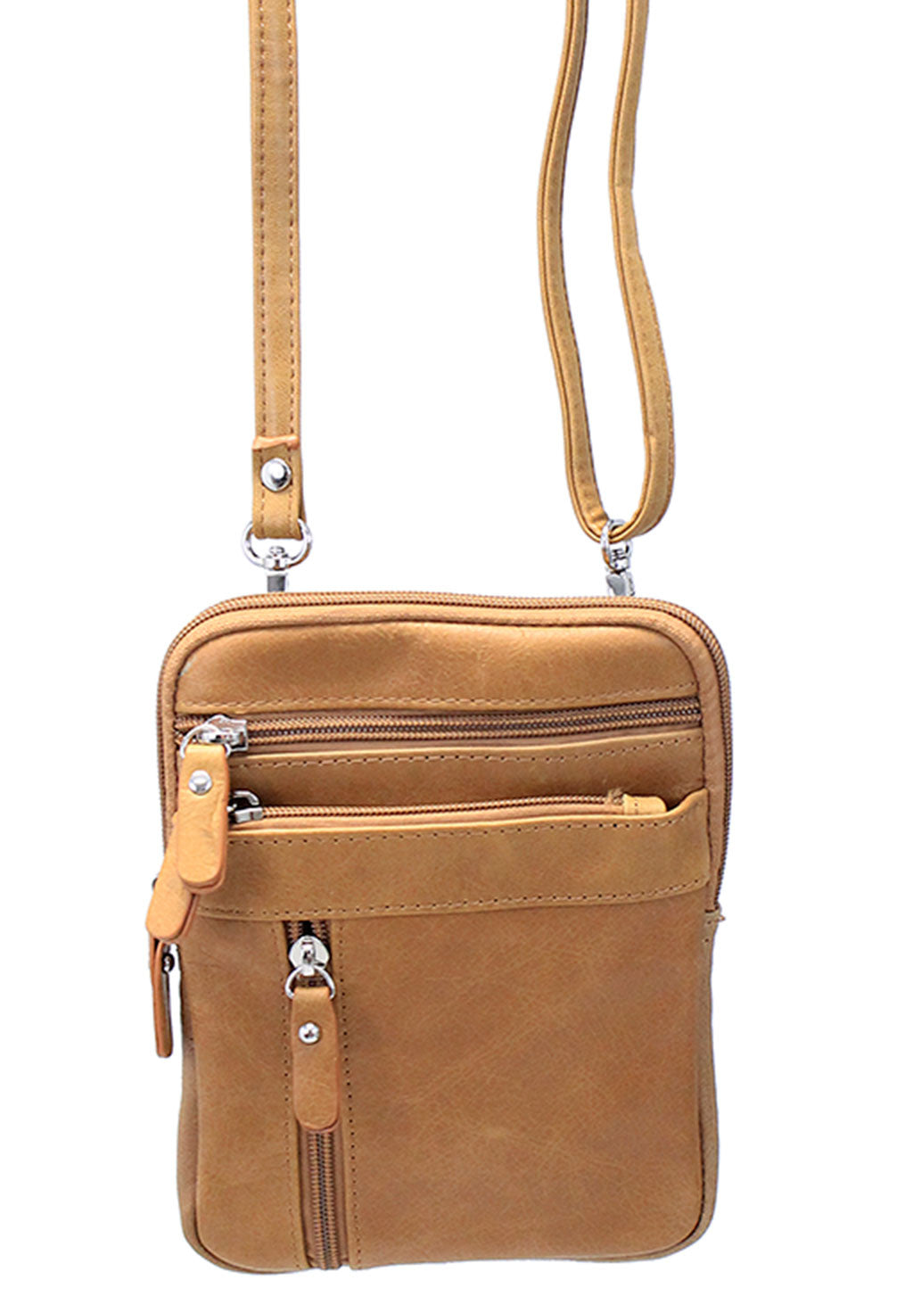 Light Brown Cross Body Belt Pouch #P0181N