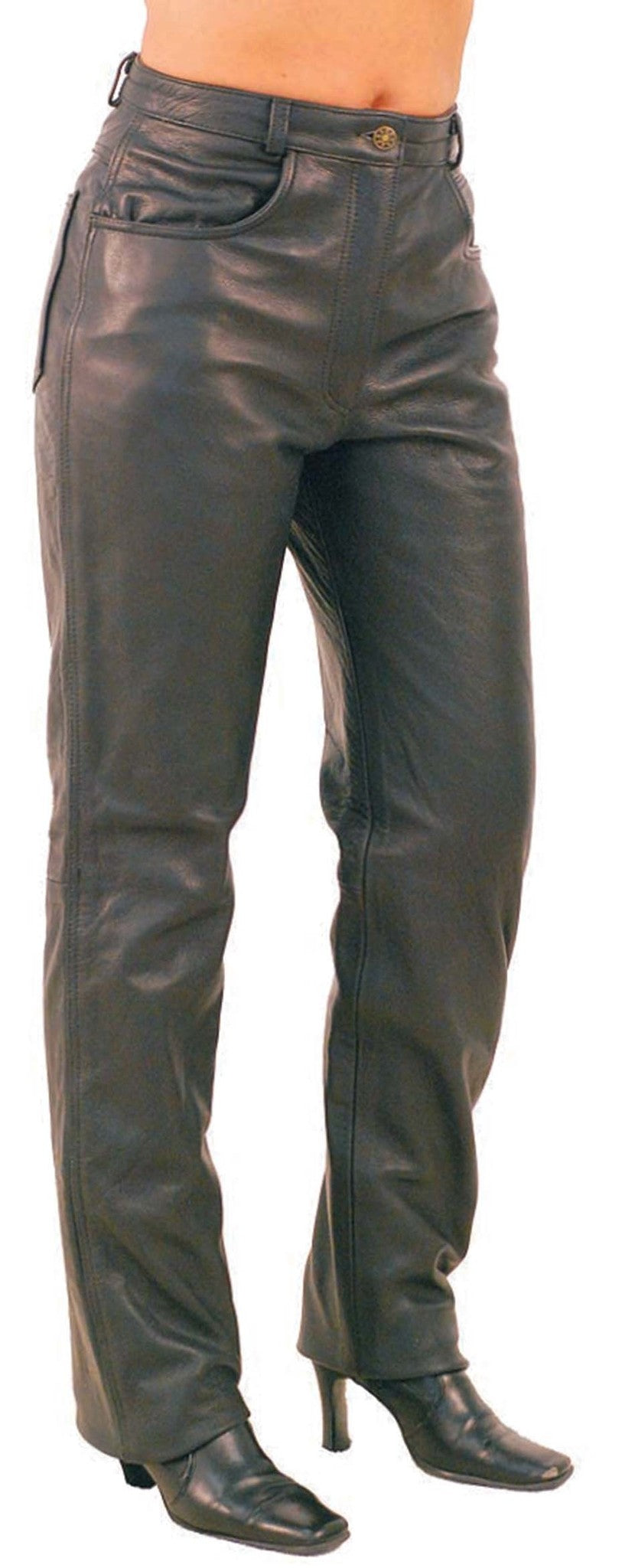 Women's Motorcycle Genuine Leather Pants #LP756K (2-18)