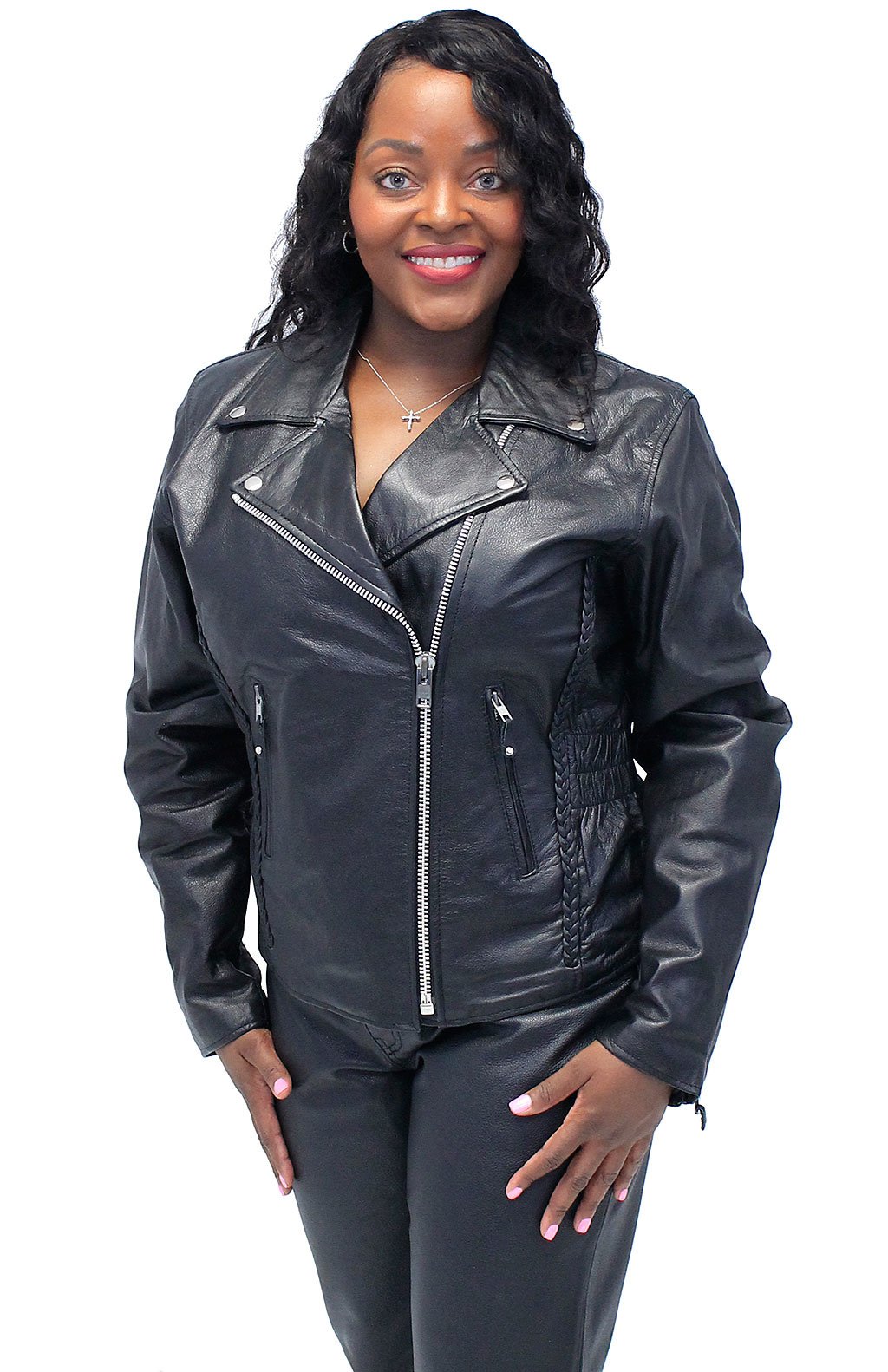 Women's Buffalo Leather Motorcycle Jacket - SPECIAL #L267SP (S-2X)