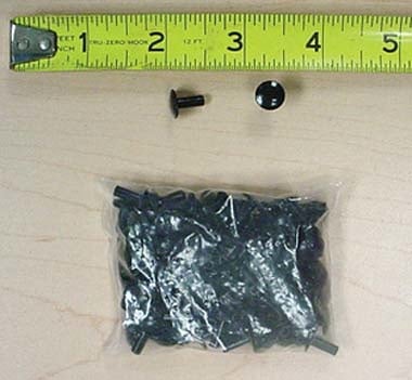 1000 pcs 3/8'' x 3/8'' Black Enamel Rivet Posts #Z4197PK