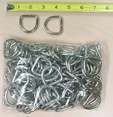 100 pcs 1.25" Heavy Nickel Plated D-Rings #ZD7802S