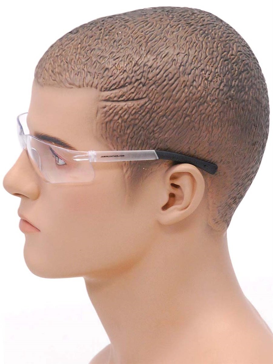 Scratch Resistant Clear Lens Riding Glasses w/Rubberized Temples #SG30802C