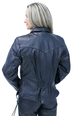 Genuine Leather Motorcycle Jacket for Women #L472ZL (XS-3X)