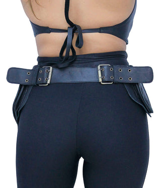 Heavy Leather Belt Bag with 3 Leaf Style Pouches #TB70242LEAF