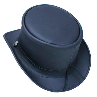 Imported Buffalo Nickel Biker Leather Top Hat #H9229BUFK