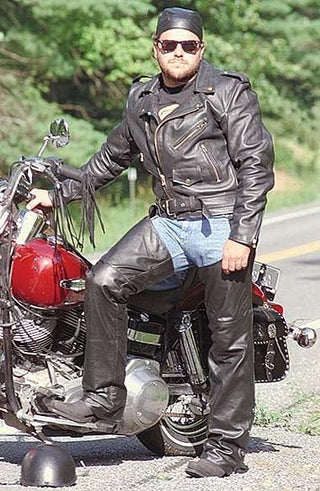 (d) Jamin' Antique Classic Leather Motorcycle Jacket #MA110Z (XL-3X)