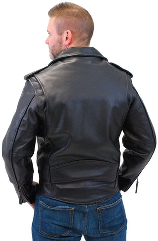 (d) Jamin' Antique Classic Leather Motorcycle Jacket #MA110Z (XL-3X)