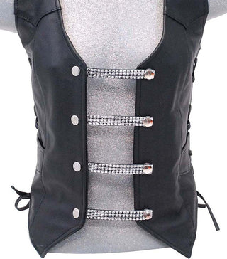 Jamin Leather and Shimmering Chrome 4’’ Vest Extenders 4pc Set #VC14101LCK