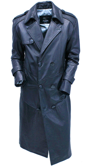 Jamin Leather Trench in Premium Black Cow #M2202K