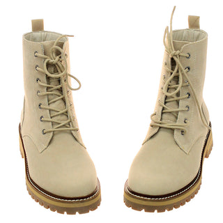 Lace-Up Women’s Sand Suede Logger Boots#BLC01T-GLORIA-S