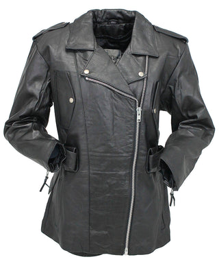 Ladies 3/4 Length Belted MC Jacket - Special #L8251K (S-L)