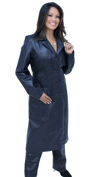 Lambskin Leather Trench Coat for Women #L506LP