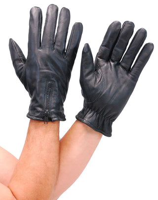 (d) Leather Driving Gloves with Zipper Back #G743ASZ