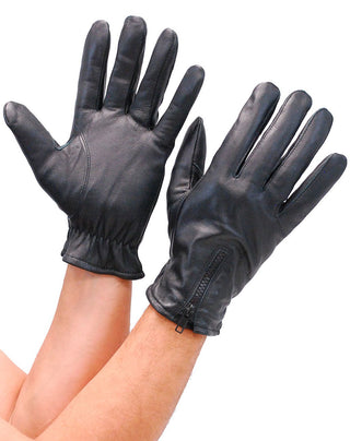 (d) Leather Driving Gloves with Zipper Back #G743ASZ