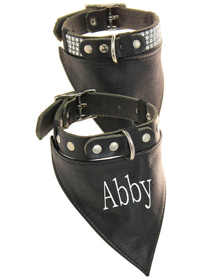 Leather Scarf for Dog Collars Plain or Patch #DCA24050S