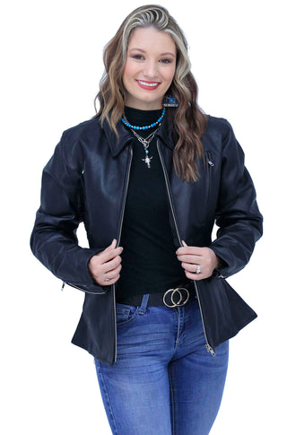 Long Body Women’s Motorcycle Jacket w/Vents #L6167VZK