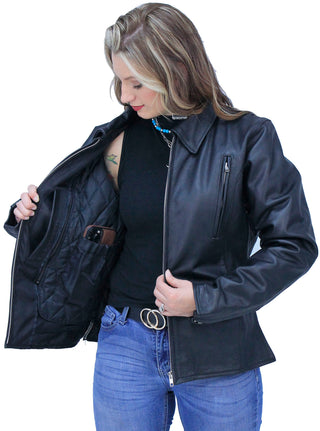 Long Body Women’s Motorcycle Jacket w/Vents #L6167VZK