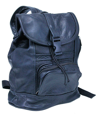 Medium Black Leather Backpack Handbag #BP556K