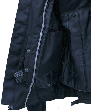 Men’s Armor Filled Black Textile Jacket w/Reflector #MC36130AZK ()
